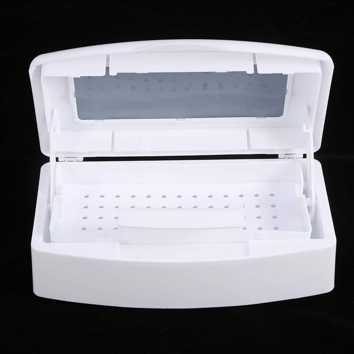 Nail Tool Sterilizer Box, Professional Plastic Sterilizing Tray Transparent Clean Sterilizer Box Nail Art Tool Sterilizer Tray for Nail Tweezers,