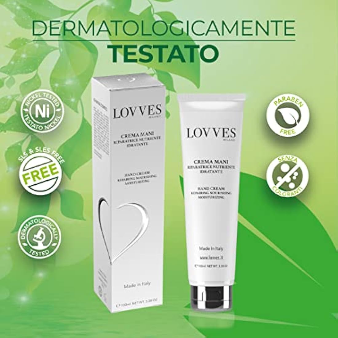LOVVES Hand Cream, High Natural Cosmetics, Lifting Effect, Nourishing Moisturizing Repairer, Formulated as an Anti-Aging Treatment, Preserves the Young Appearance of Hands.100ml