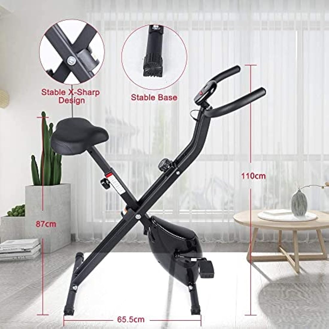 Mini Exercise Bike Pedal Exerciser Resistance Cycle Indoor Gym Office Fit