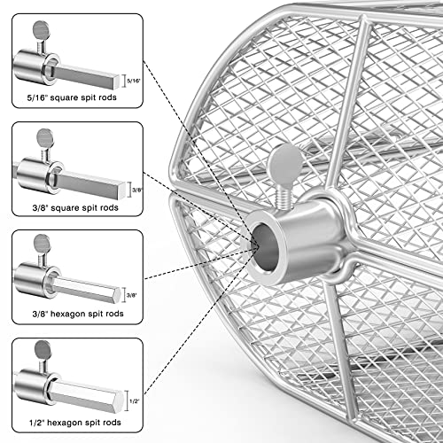 Onlyfire BRK-6039 Stainless Steel Universal Rotisserie Grill Peanut Beans French Fries Basket Fits for Any Gas Grill