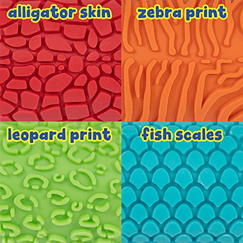 READY 2 LEARN Paint and Dough Animal Rockers | Set of 4 | Ages 2+ | Easy to Grip Arts and Crafts Stampers for Kids | DIY Textures and Patterns