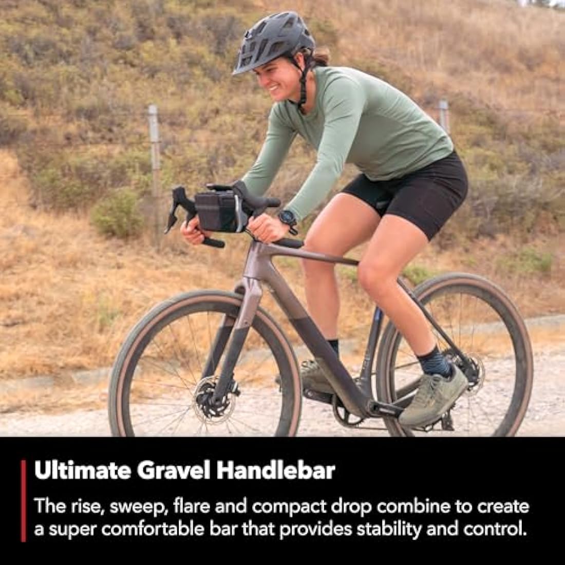 REDSHIFT Kitchen Sink Low Flare Handlebar without Loop for Road, Gravel, Touring, and Commuter Bikes, Aluminum Drop Bar, 31.8mm Clamp, with 20mm of Rise, 53cm Width