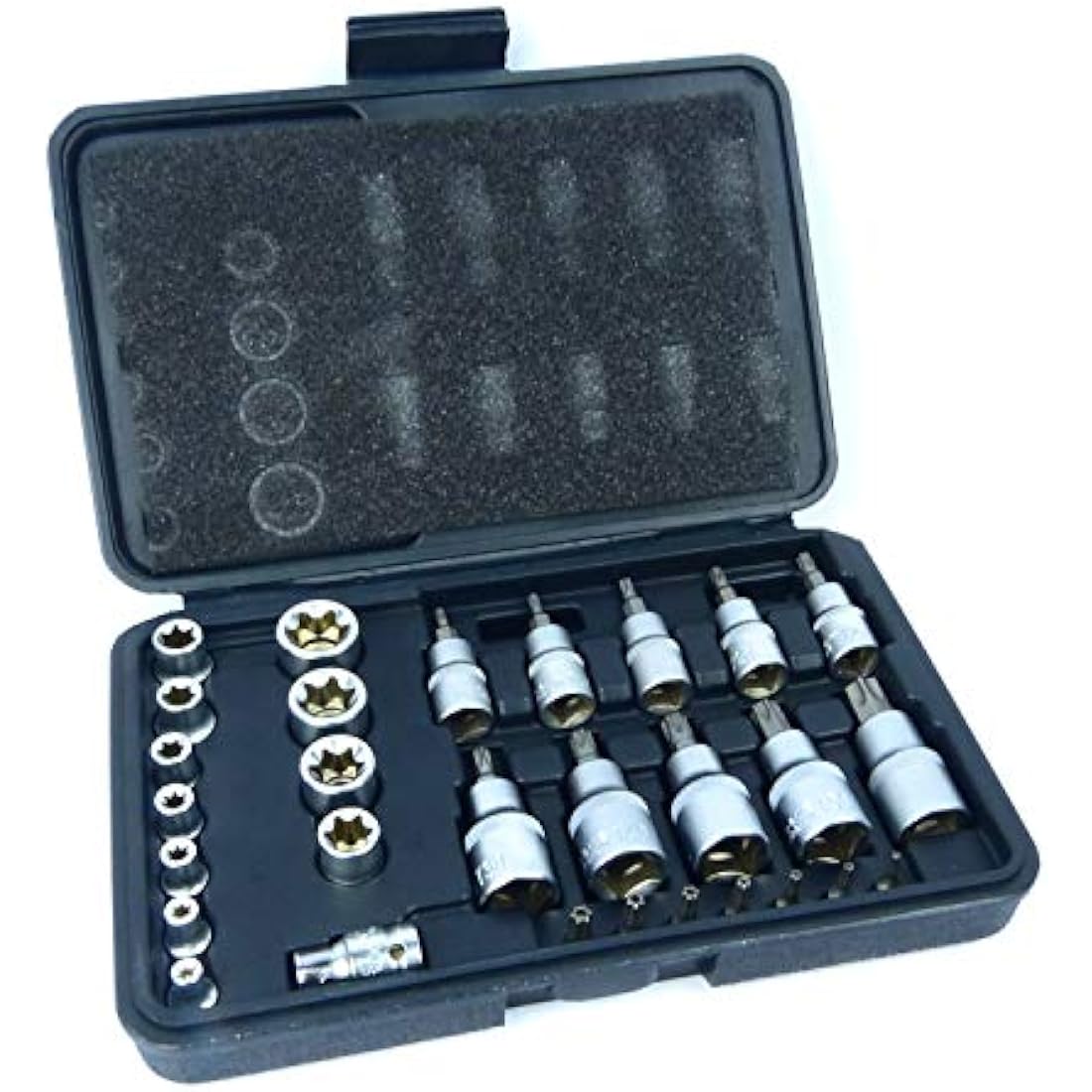 Star Socket And Bit Set 30pc Male And Female Torx Sockets E & T Socket Bits