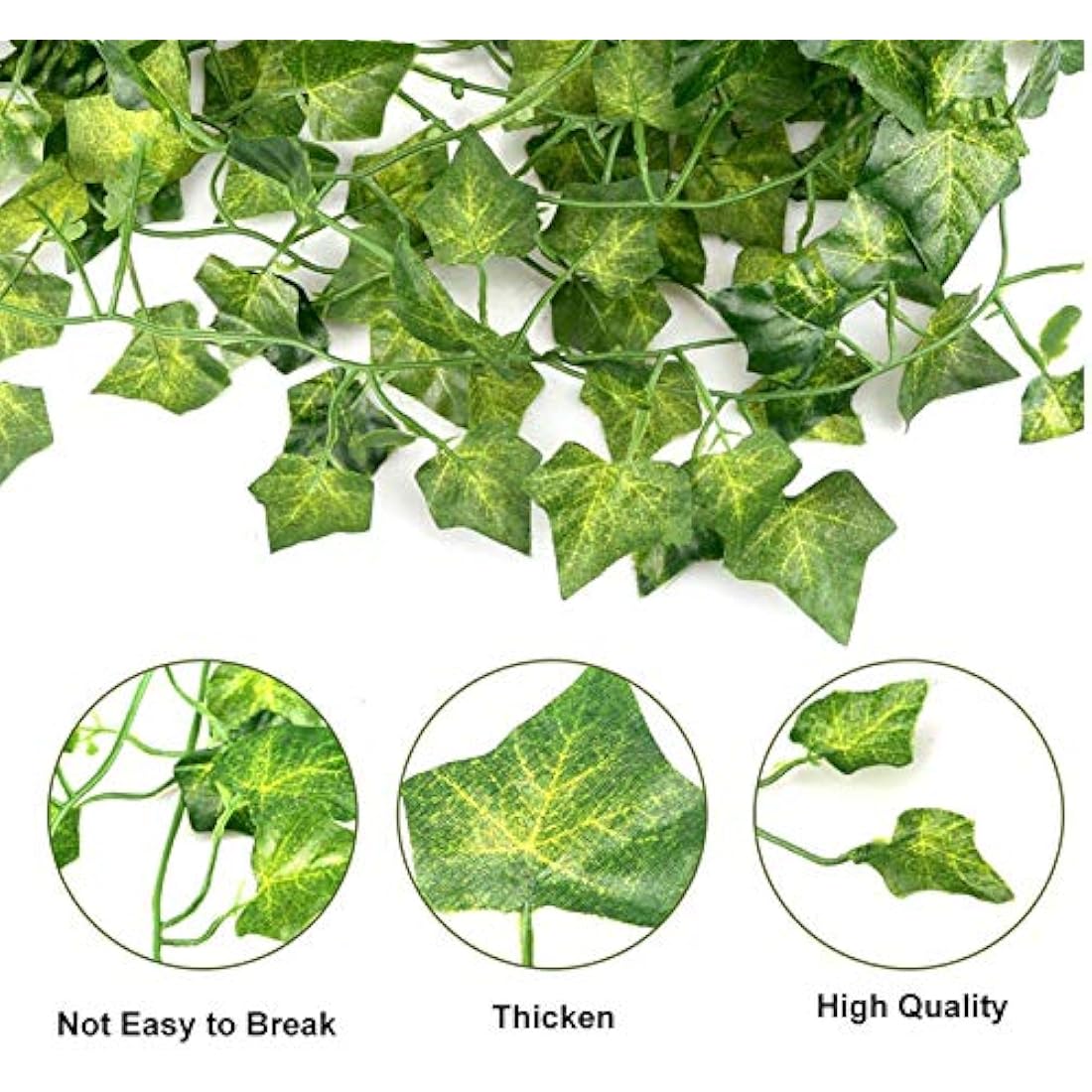 DazSpirit 12Pcs Artificial Ivy Vines, 84 Ft Artificial Ivy Leaf Garland, Fake Vine Leaves Hanging Plants, Ivy Plant, Vines for Bedroom, Wedding, Home, Kitchen, Garden, Party, Office, Wall Decoration