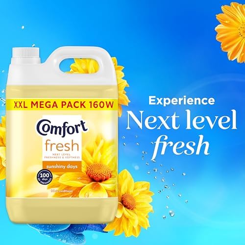 Comfort Fresh Sunshiny Days Fabric Conditioner Softener with Motion-Activated Fragrance Technology 100 Days of Freshness 160 washes (4.8 L)