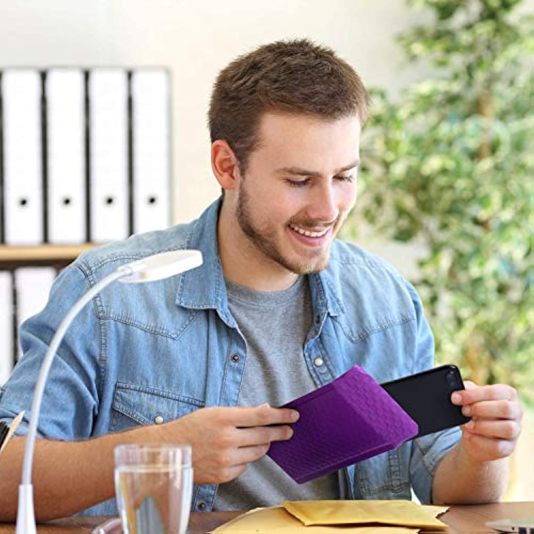 Switory 50pcs 10.2x17.7cm Poly Bubble Mailers 4x7 Inch Padded Envelopes #000 Bubble Lined Poly Mailer Self Seal Purple
