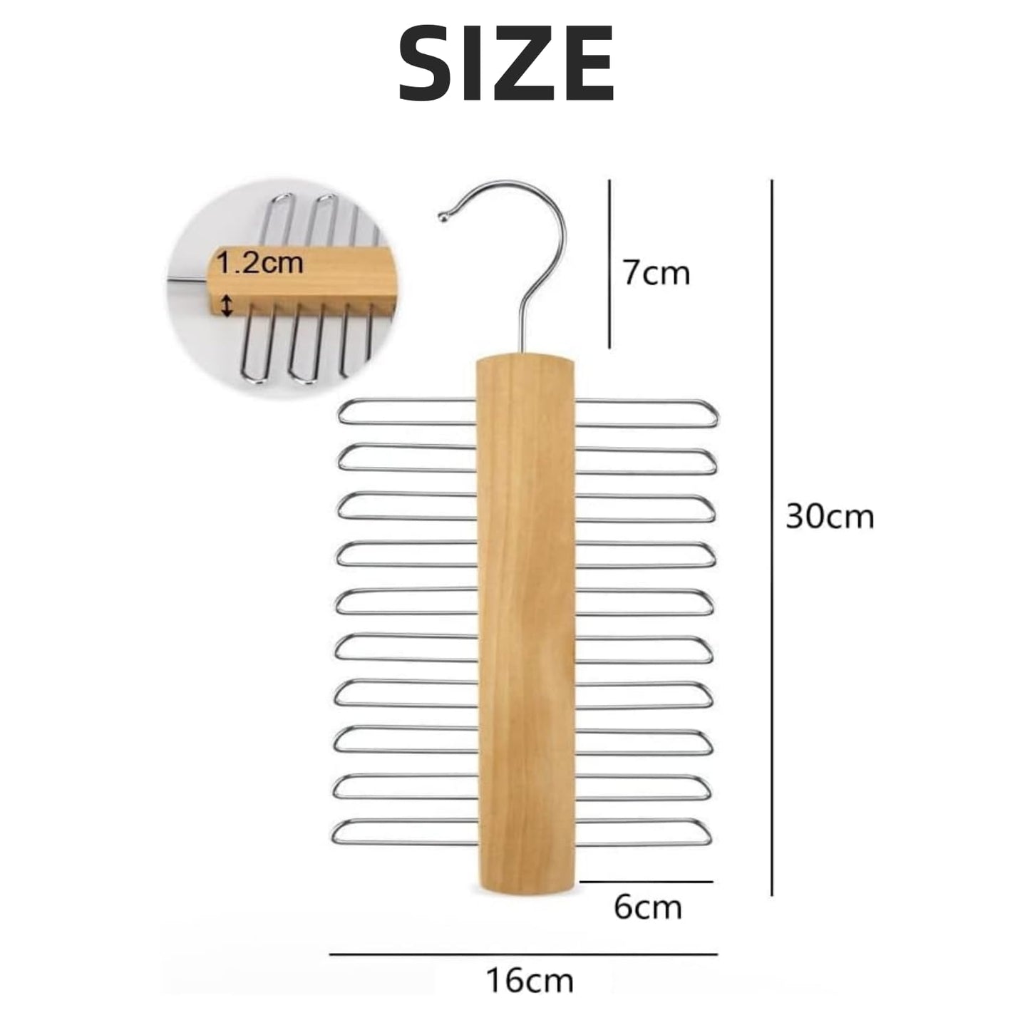 2 Pack Tie Holder Wooden Necktie And Belt Hanger 360 Degree Rotating Tie Holder Hanging Storage Rack with 20 Shelves for Belts, Scarves, Tie Storage