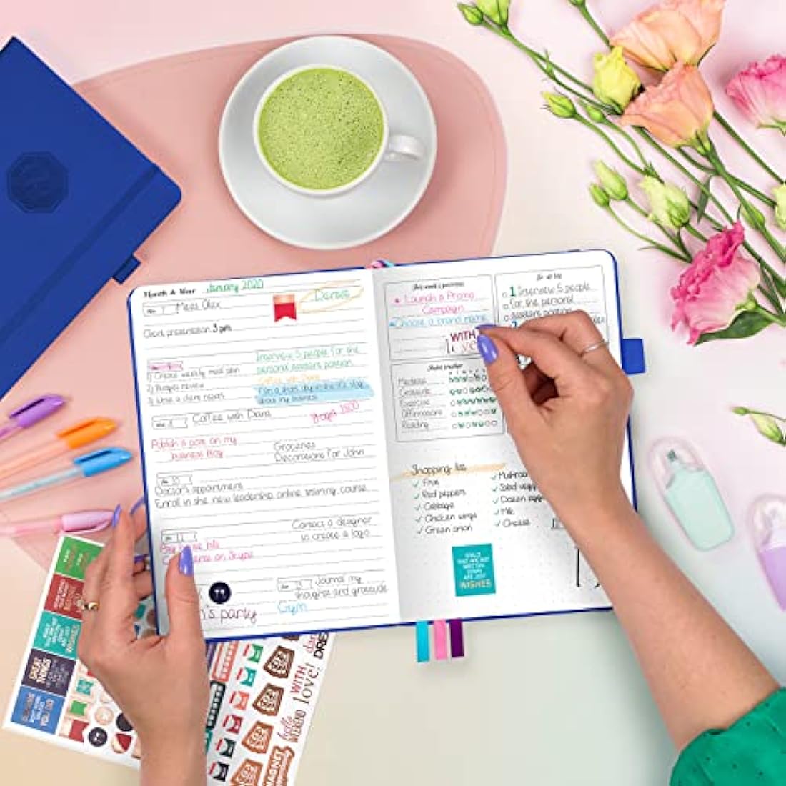 GoGirl Planner and Organizer for Women – Compact Weekly Planner, Goals Journal & Agenda to Improve Time Management & Productivity (Royal Blue)