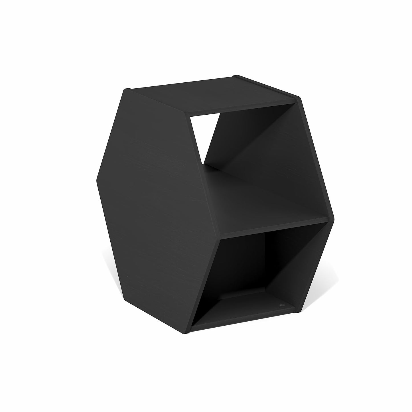 Furinno SIMPLE DESIGN Coffee Table, Hexagon Modern Coffee Table with Open Shelf, Vertical or Horizontal Side Table, for Living Room, Bedroom