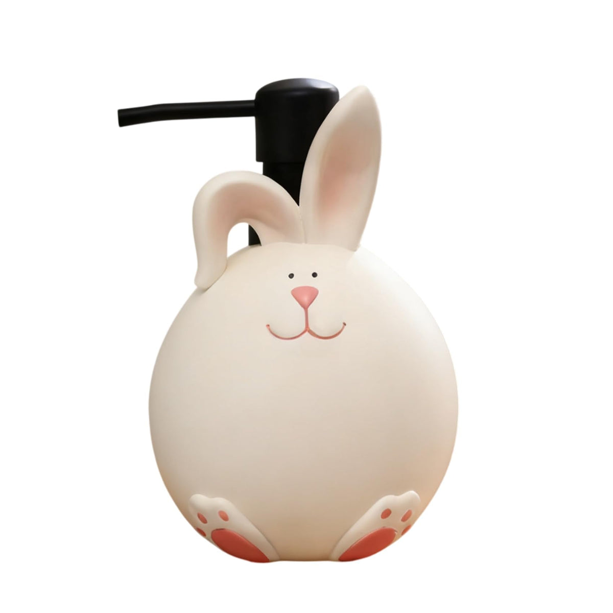 Blissilk 500ml Chubby Rabbit Design Resin Cute Soap Dispenser Refillable Liquid Soap Dispenser with Easy Pump