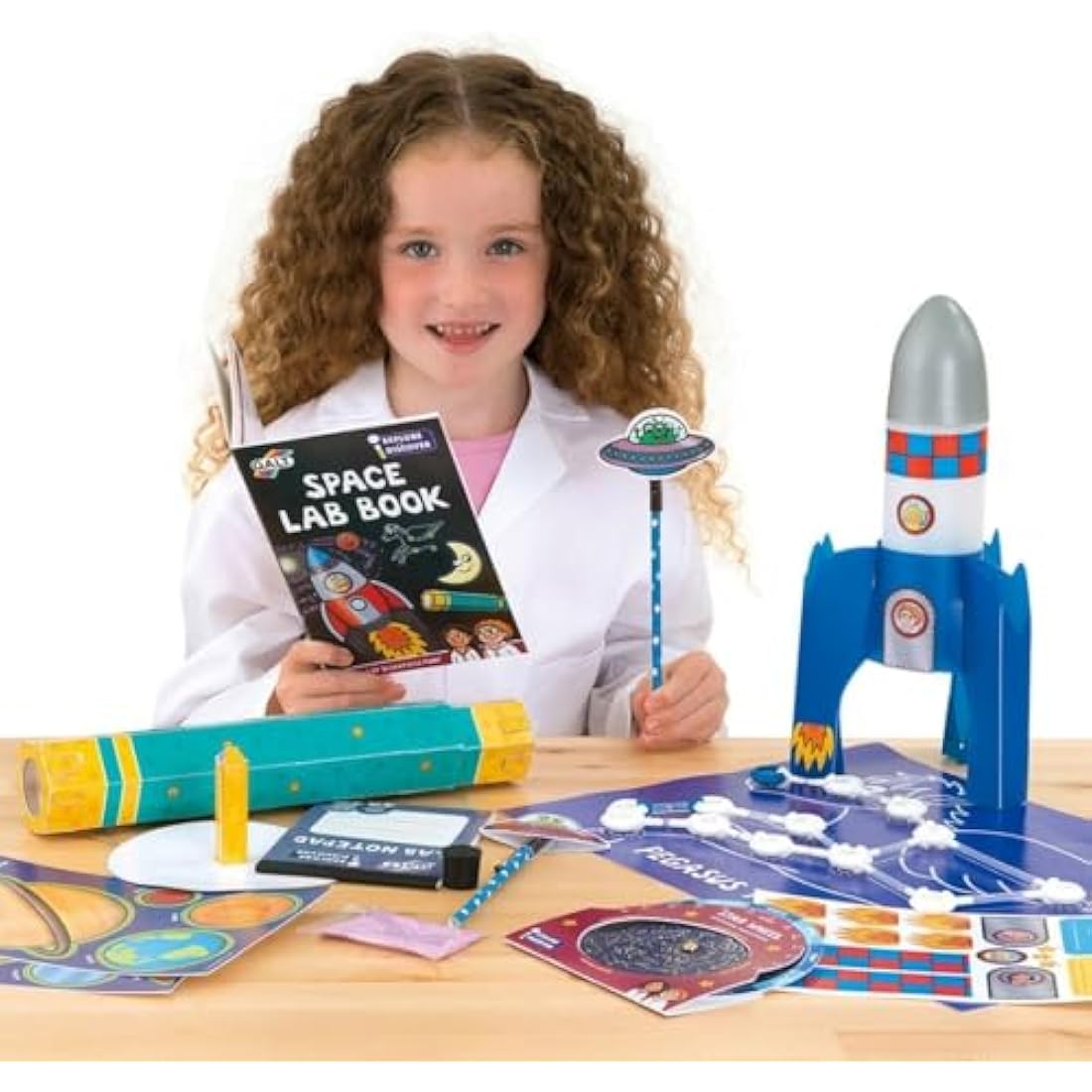 Galt Space Lab -Explore and Discover STEM Craft Kits for Kids, 12 Fun Experiments and Guide - Create Constellations, Launch a Rocket and More - Girls and Boys Childrens Science Set - Ages 6 Years Plus