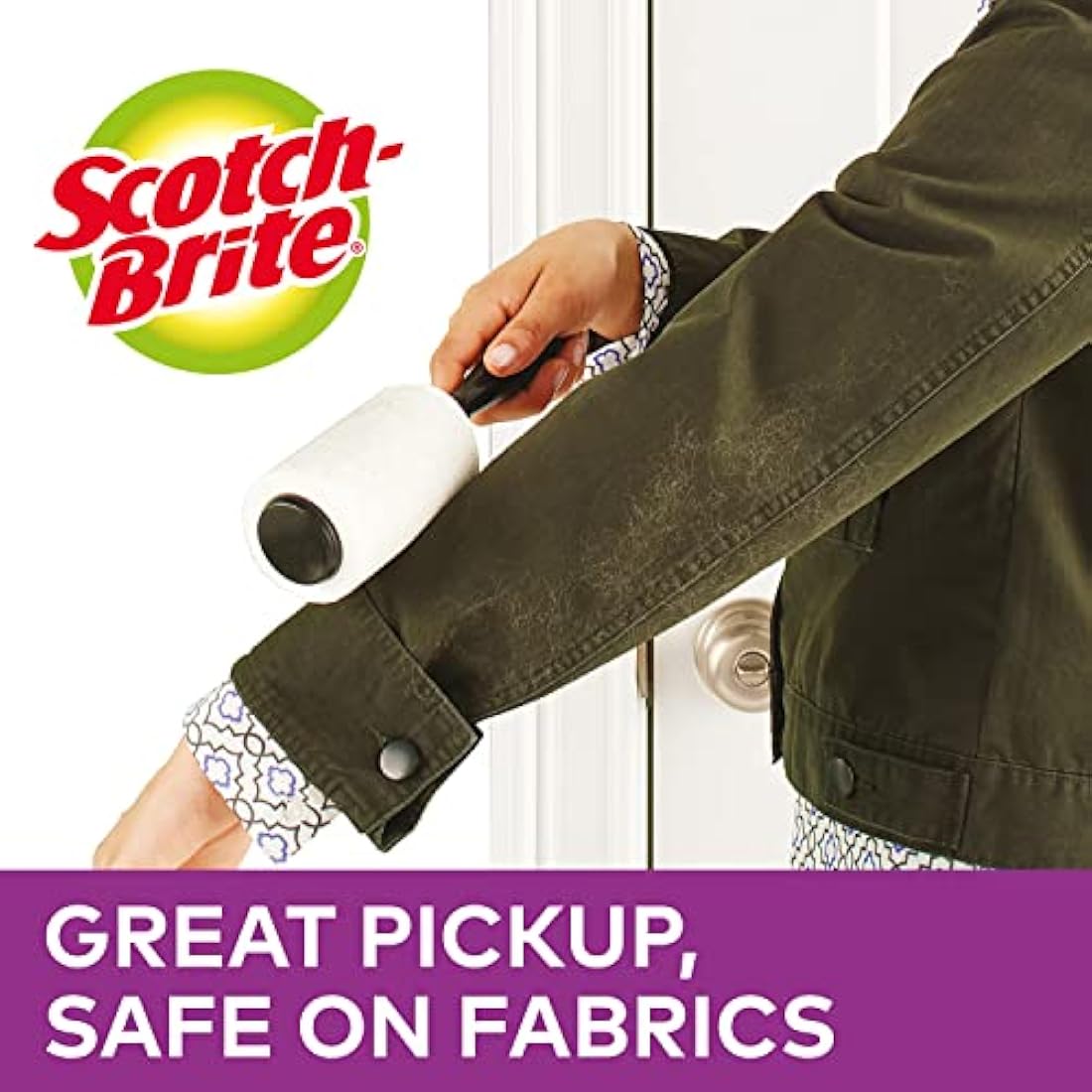 Scotch-Brite Pet Extra Sticky Lint Roller Refill, 48 sheets - Designed for Pet Hair, Easy Tear Sheets, Safe on Fabrics, Black, White