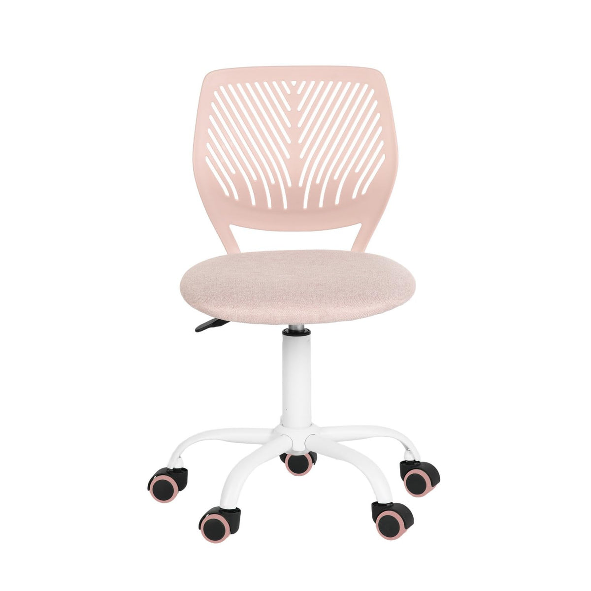 FurnitureR 1 x Kitchen Swivel Chair Padded Swivel Chair Comfortable Swivel Chair with Wheels Backrest Dining Room Living Room Chair Morandi Pink