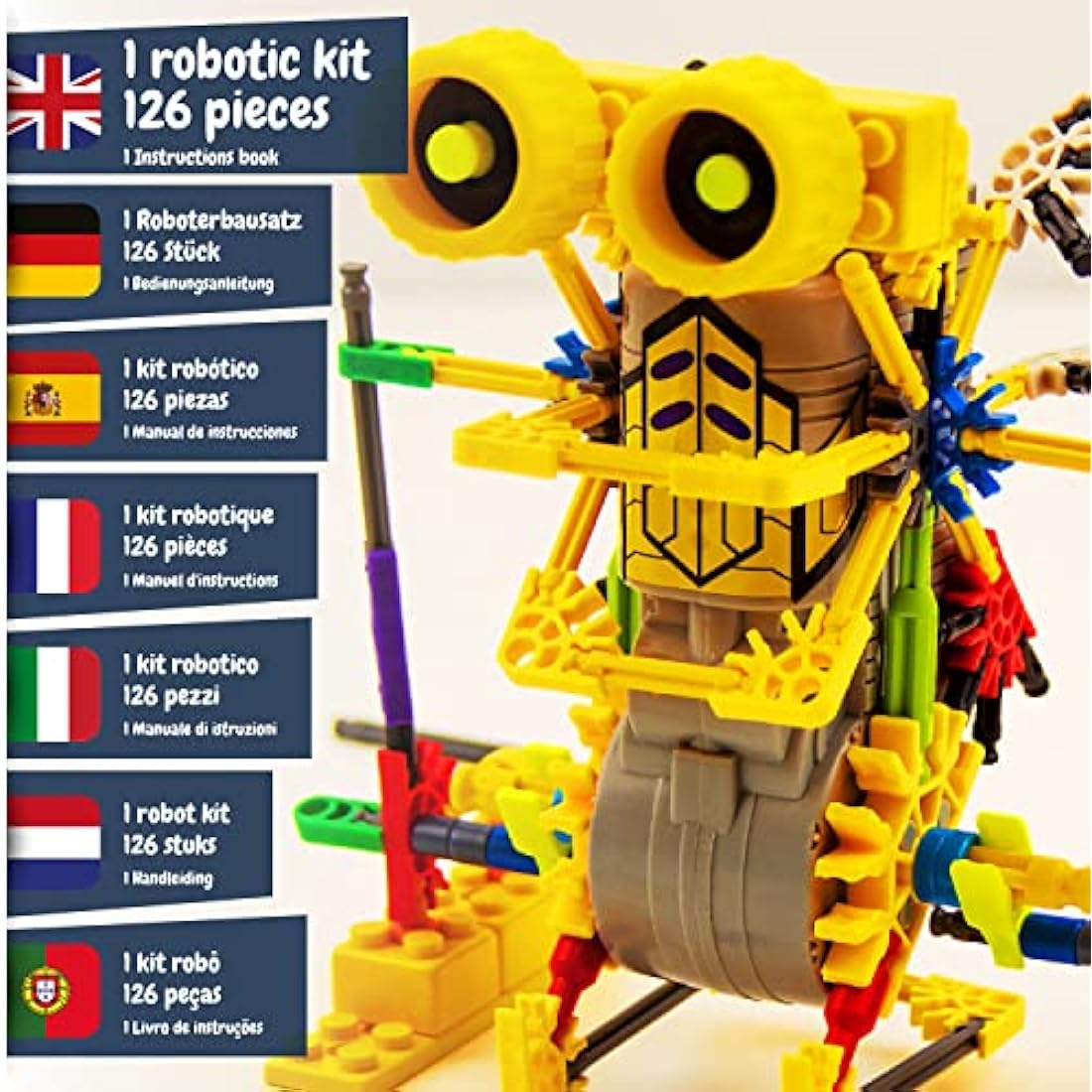 Science4you Robotics Betabot - Robot Building Toy for Kids Age 8-14, Kit with 126 pieces to Build Your Own Robot and Make it Move, Science Kit and STEM Toy for Kids 8+ years old