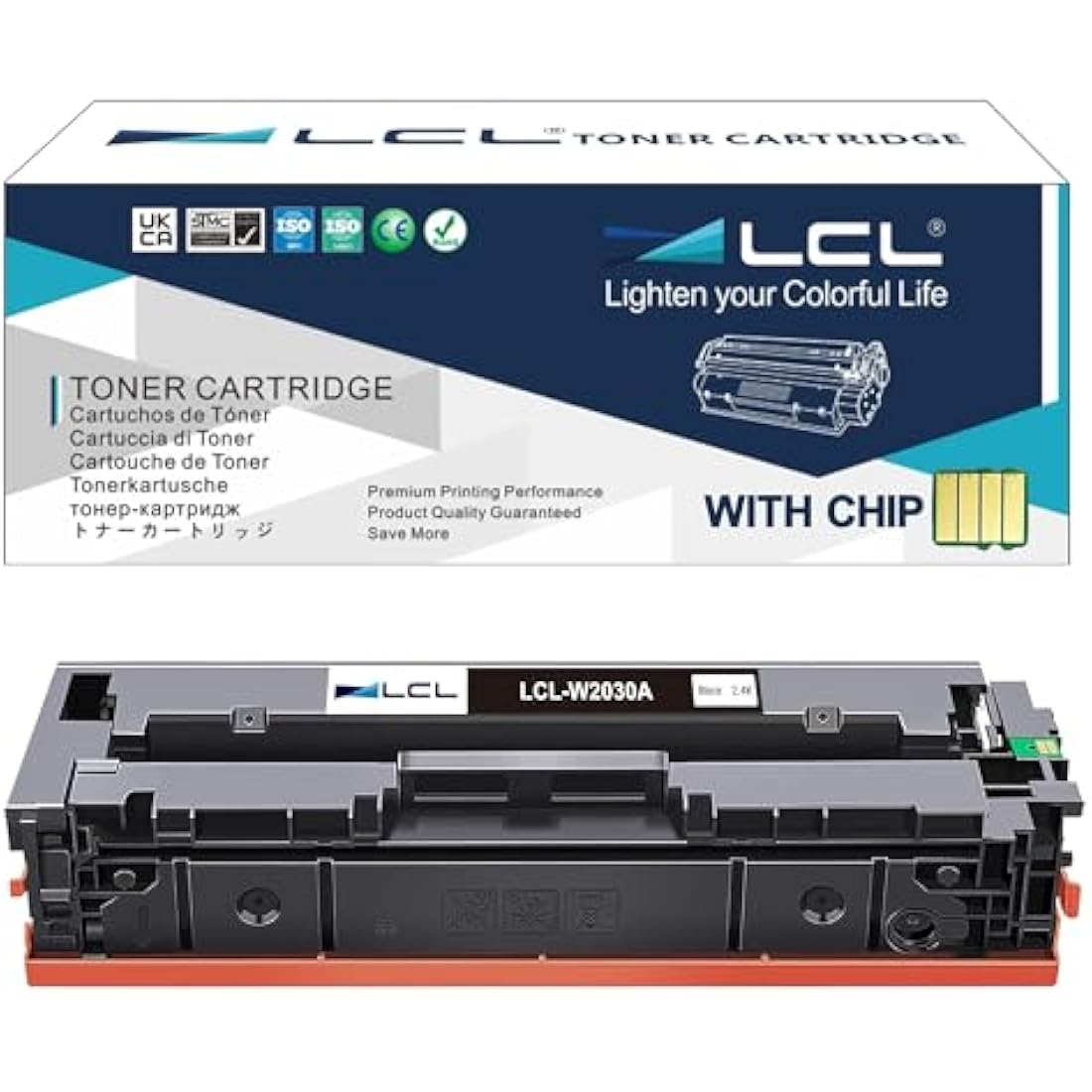 LCL W2030A Toner Cartridge Replacement for HP 415A 415X W2030A W2030X (With OEM CHIP) for HP COLOR LASERJET PRO M454 M454DW M454NW M479 M479FDN M479FNW M479DW M479FDW MFP M480f MFP M455dn (1Black)