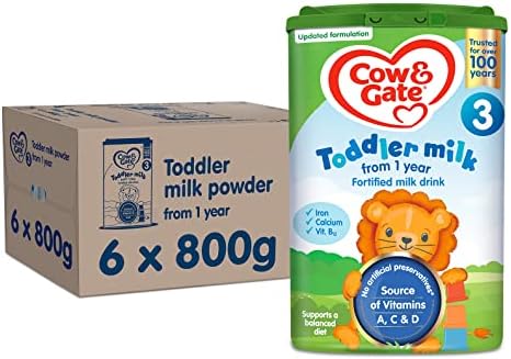 Cow & Gate 3 Toddler Baby Milk Powder Formula, 1-2 Years, 800 g (Pack of 6)