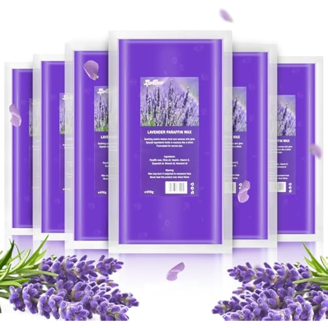 AYITOO Paraffin Wax Lavender 2700g, Paraffin Wax for Hands and Feet Aesthetic Treatments Moisturizing Deeply Hydrates, Paraffin Wax Block Set 450 x 6 pcs for Family, Elderly