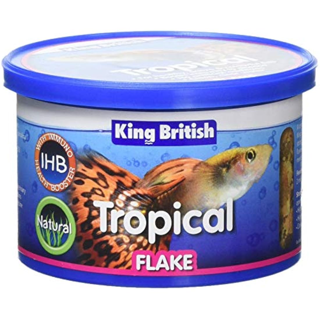 King British | Tropical Fish Flake With Immuno Health Booster | Complete Food for Tropical Fish | Helps Prevent Infection and Disease | High Protein Content | Includes Essential Vitamins | 55g