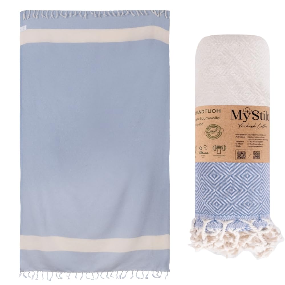 MyStilo Beach Towel Sauna Towel XXL - Thick, Soft Bath Towel 100 x 200 cm, Quick-Drying - Premium Hammam Towel with Diamond Pattern for Men, Women