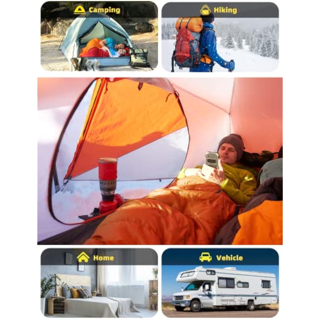Bessport Sleeping Bag, 4 Seasons 0°C Sleeping Bag, Small Pack Size & Ultralight Outdoor Sleeping Bag, Mummy Sleeping Bag for Camping, Travel, Outdoor and Tent