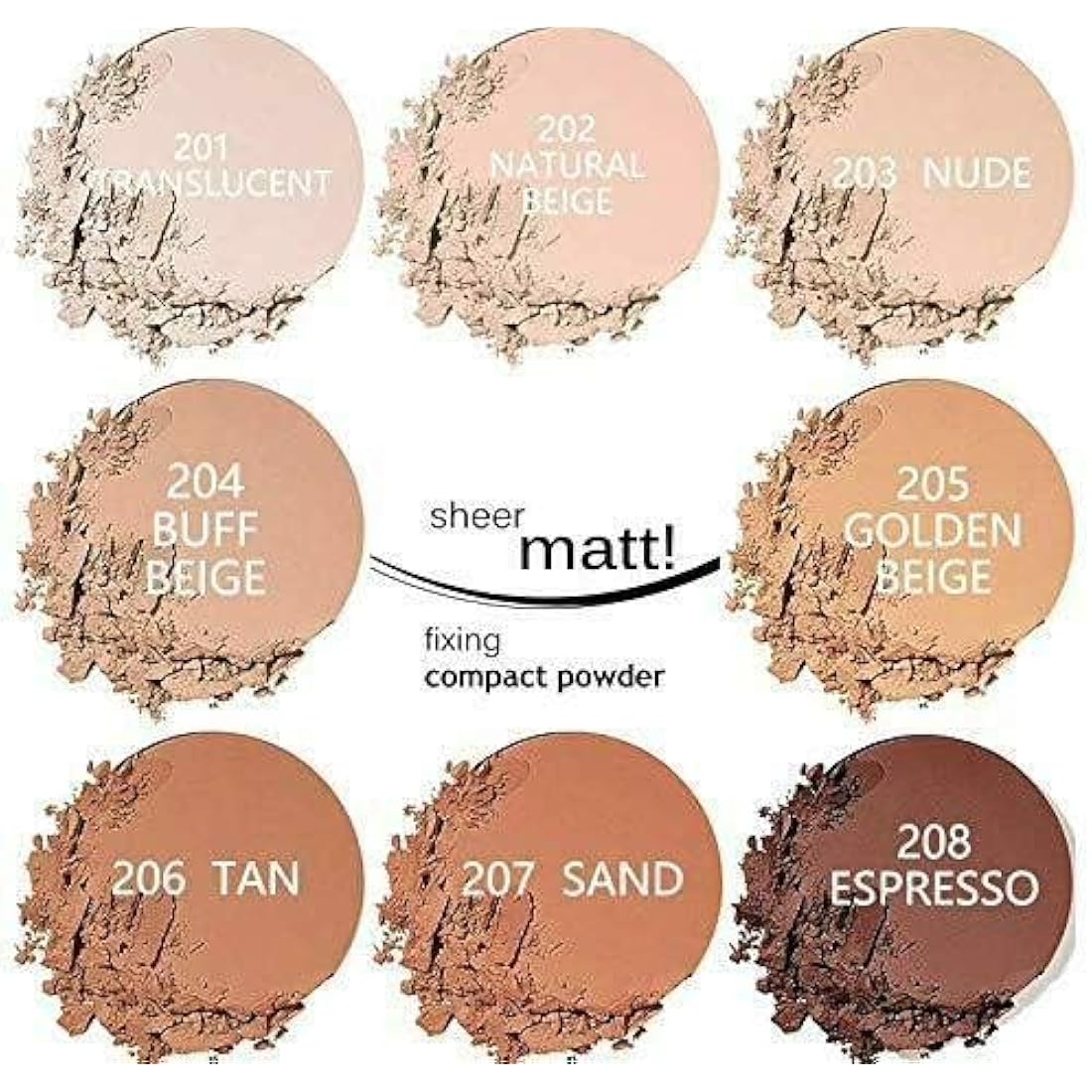 AQUAPURITY - PHOERA Sheer Matte Fixing Powder Makeup Base Fixer Setting Powder Foundation Fixing Compact Pressed Powder Long Lasting Make Up Fixer Skin Vitamin E Beauty Blender (202 Natural Beige…)