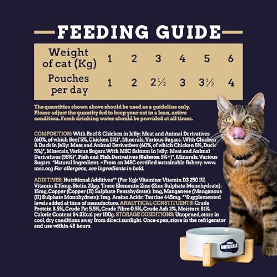 Webbox Naturals Complete Kitten (1-12 Months) Wet Cat Food, 60 x Meat & Fish in Jelly Variety Pack - Made with Natural Ingredients and No Nasties (60 x 100g Pouches)
