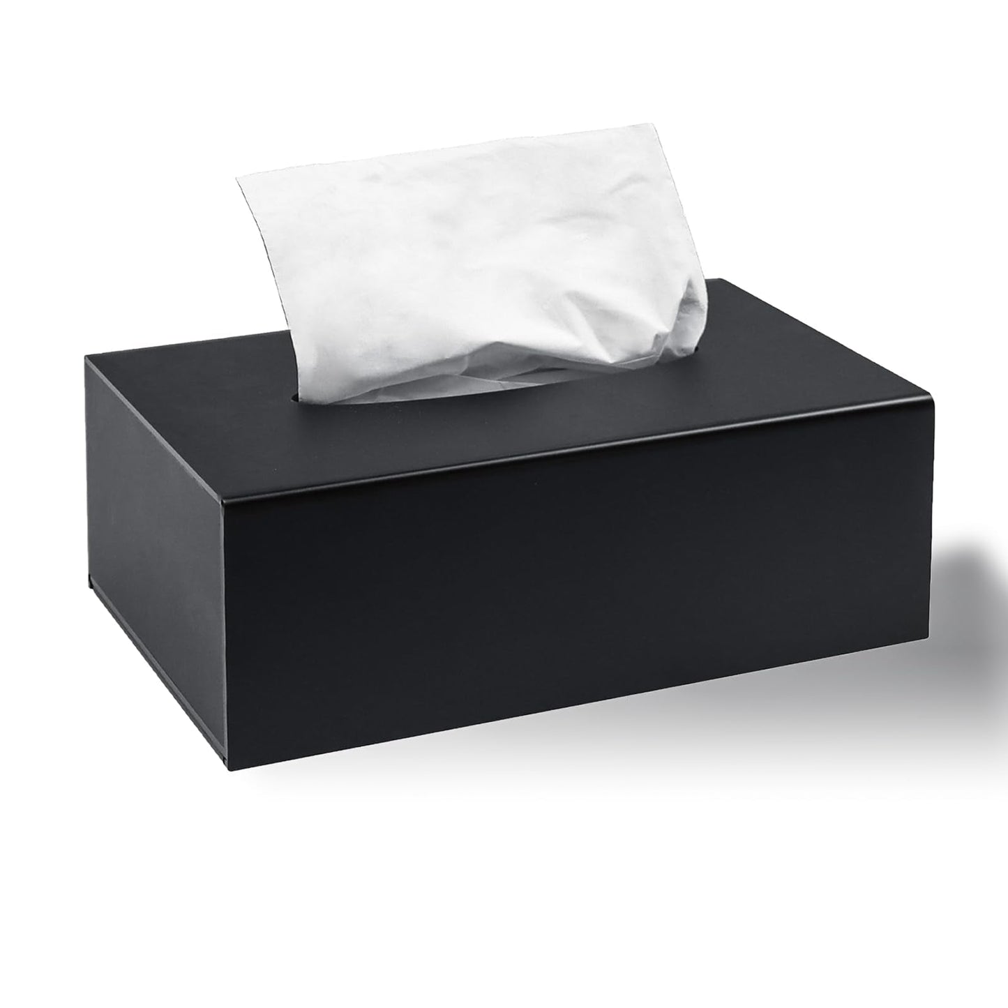 NIXRET Acrylic Tissue Holder Box Cover Cube Magnetic Square Case Napkin Dispenser Black Paper Storage for Home Office