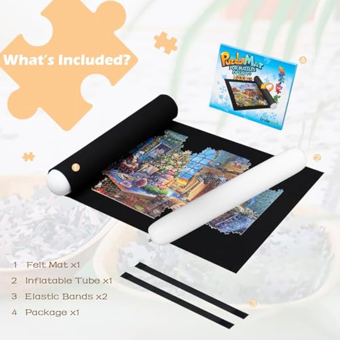 Lavievert Jigsaw Puzzle Roll Mat Puzzle Storage Puzzle Saver, Environmental Friendly Material, Store Jigsaw Puzzles Up to 1,500 Pieces
