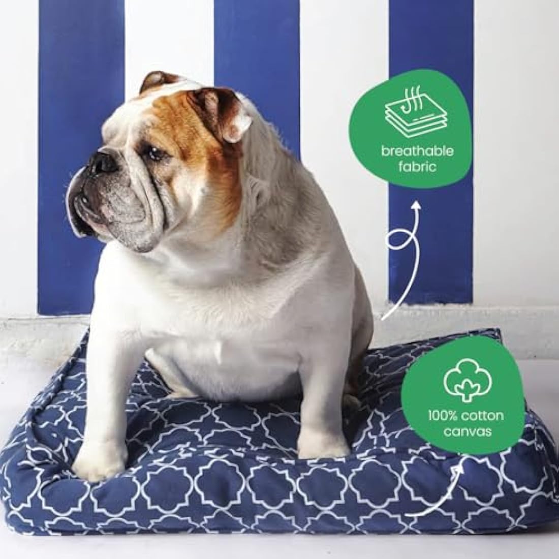 Molly Mutt Small Dog Bed Cover - Romeo & Juliet Print - Measures 22”x27”x5’’ - 100% Cotton - Durable - Breathable - Sustainable - Machine Washable Dog Bed Cover