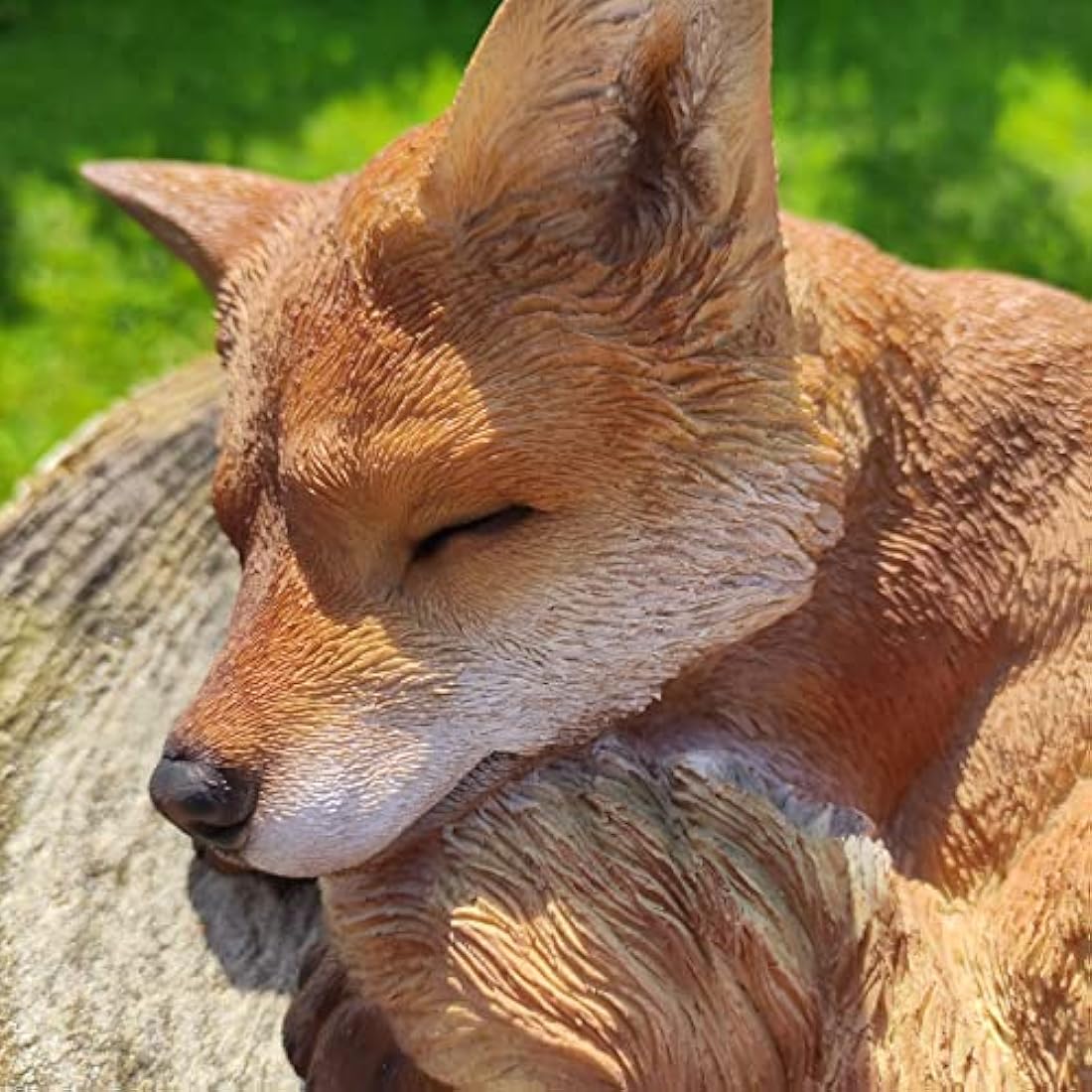 Vivid Arts Realistic Sleeping Fox Cub | Resin Home or Garden Decoration | XRL-FCB3-D