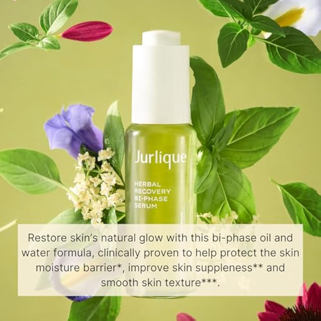 Jurlique - Herbal Recovery Bi-Phase Serum Hyaluronic Acid - Smooth Fine Lines, Even Tone, Intense Hydration, Boost Glow, Strengthen Moisture Barrier - All Skin Types - Natural Ingredients - 30ml