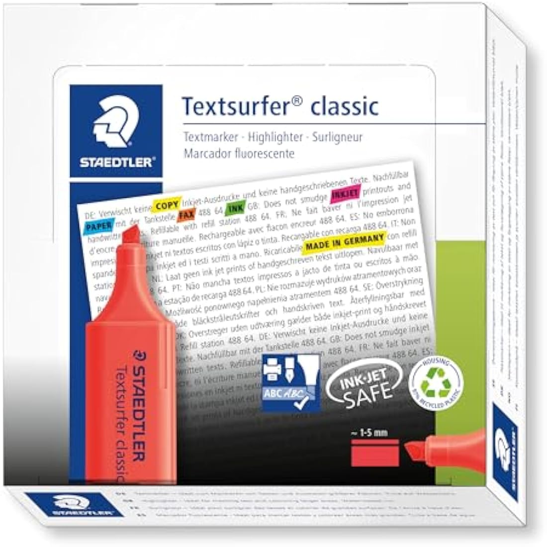 STAEDTLER 364-2 Textsurfer Classic Highlighter - Red (Box of 10)
