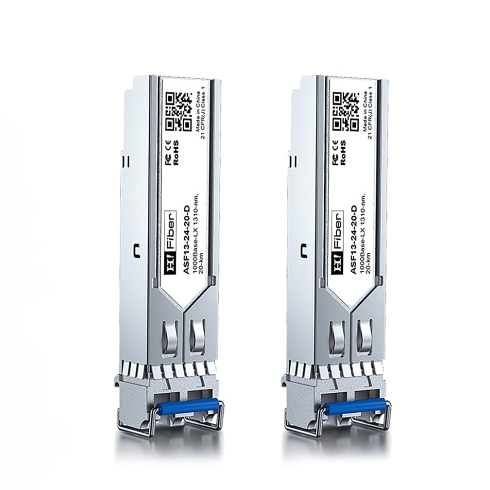 2 pack, 1000BASE-LX SFP Transceiver, SFP to LC, 1.25G singlemode module Compatible with Cisco GLC-LH-SM/GLC-LH-SMD, MA-SFP-1GB-LX20, Ubiquiti UniFi