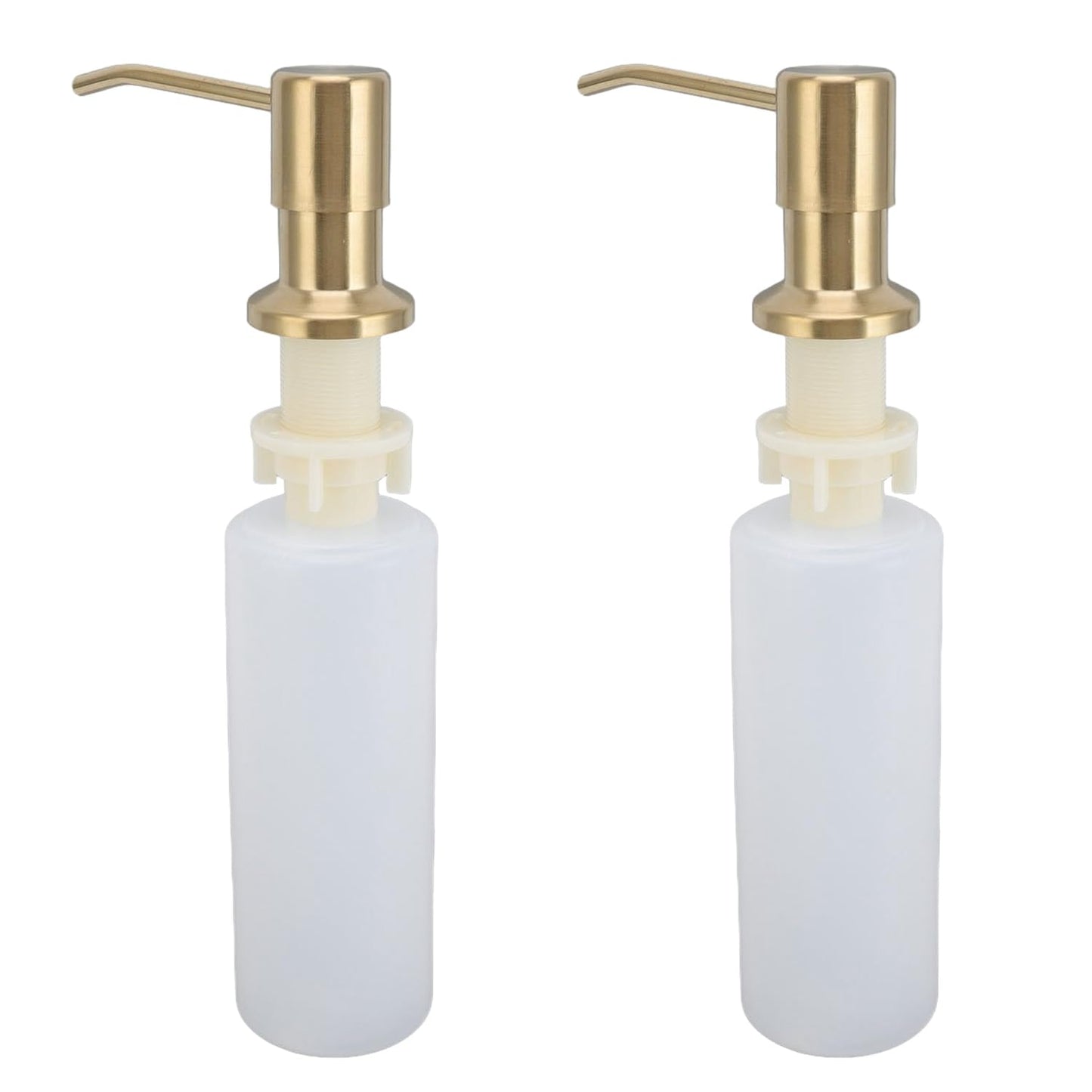 Sink Soap Dispenser, 300ml Built in Kitchen Sink Soap Dispenser Countertop Soap Liquid Bottle for Kitchen Sink (2pcs Gold)