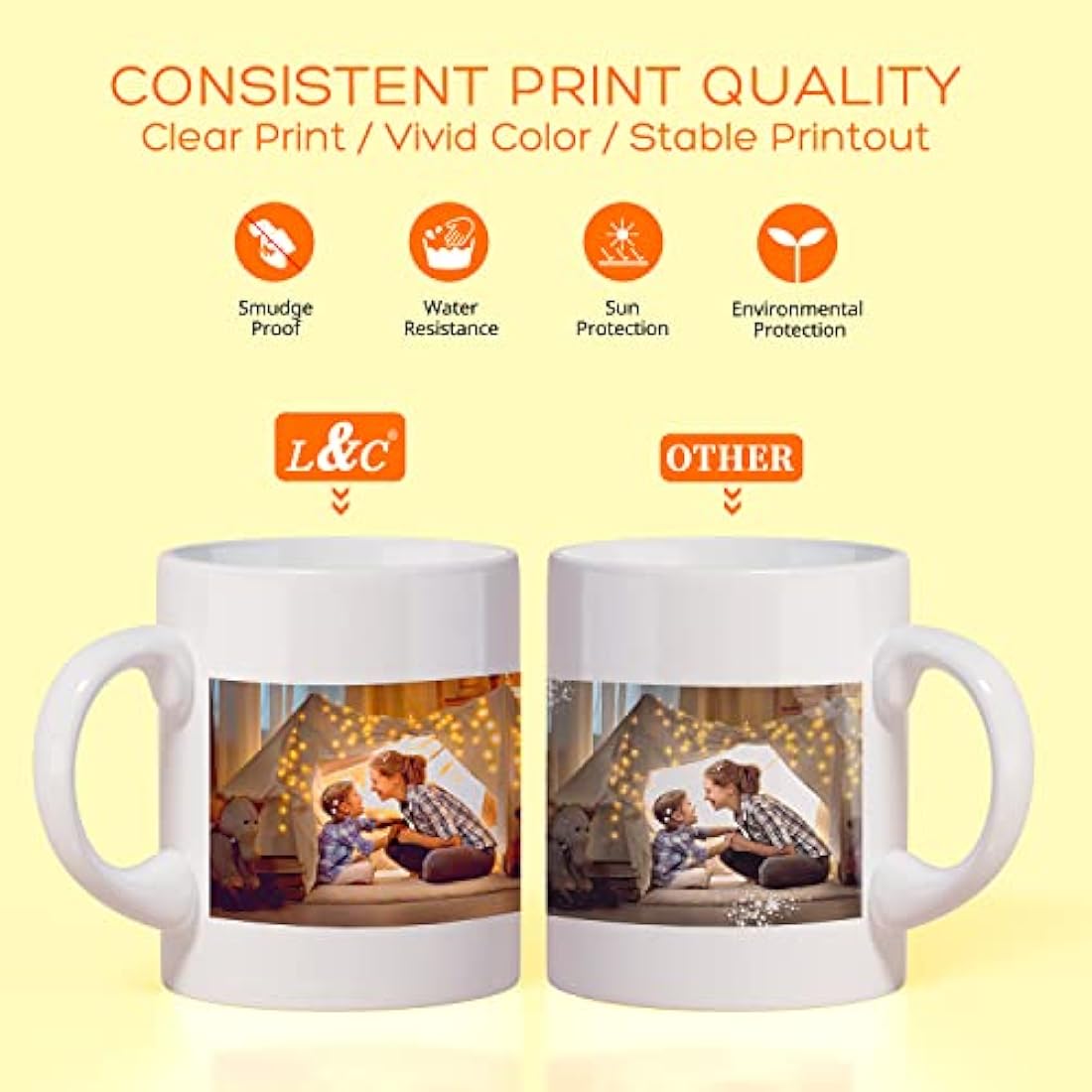 L&C 500ML Sublimation Ink for Epson Ecotank 2400 ET2830 2815 4810 ET2720 ET2760 ET2750 ET2850 EcoTank Printer (KKCMY)