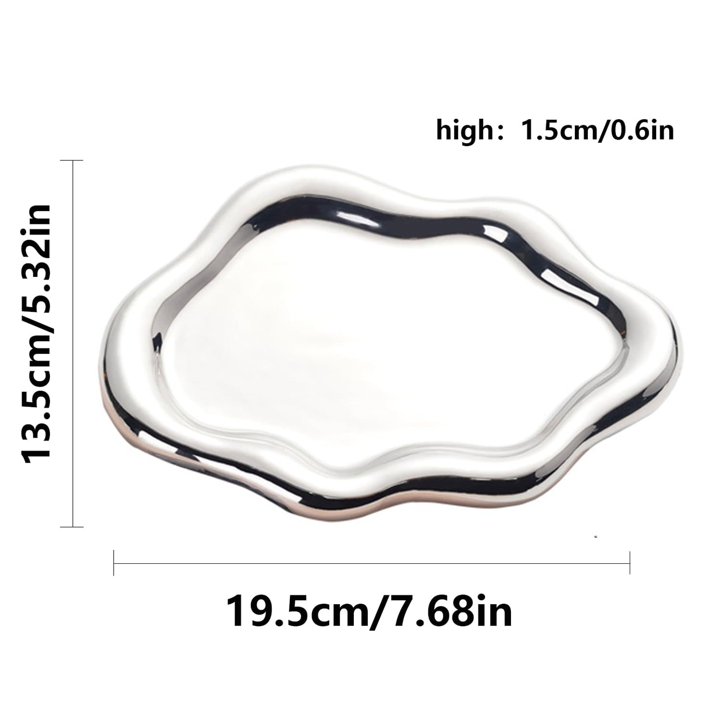ARJDXDP Ceramic Jewellery Dish Trinket Dish, Cloud Shape Tray Jewellery Dish Small Key Tray for Mother's Day/Christmas/Thanksgiving/Birthday Gift