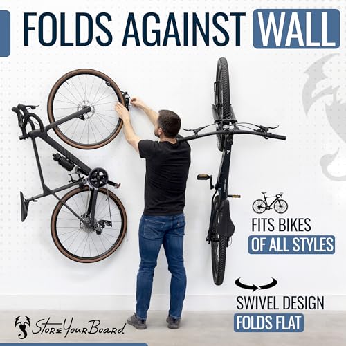 StoreYourBoard Swivel Bike Wall Rack, Garage Hanger Hook