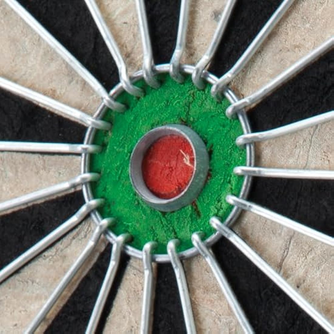 Shot King Regulation Bristle Steel Tip Dartboard Set with Staple-Free Bullseye, Galvanized Metal Radial Spider Wire Includes 6 Darts, Black, 17.75 inch