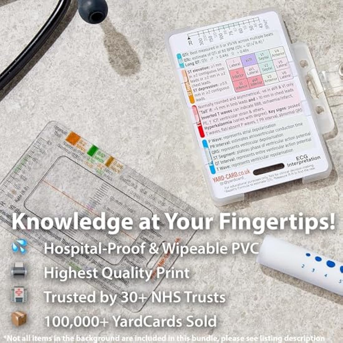 YardCard - Medical Reference Card Set: ECG, Blood Test Ranges, Glasgow Scale, SBAR, & NEWS2 | Ideal for Medical & Nursing Students, Paramedics