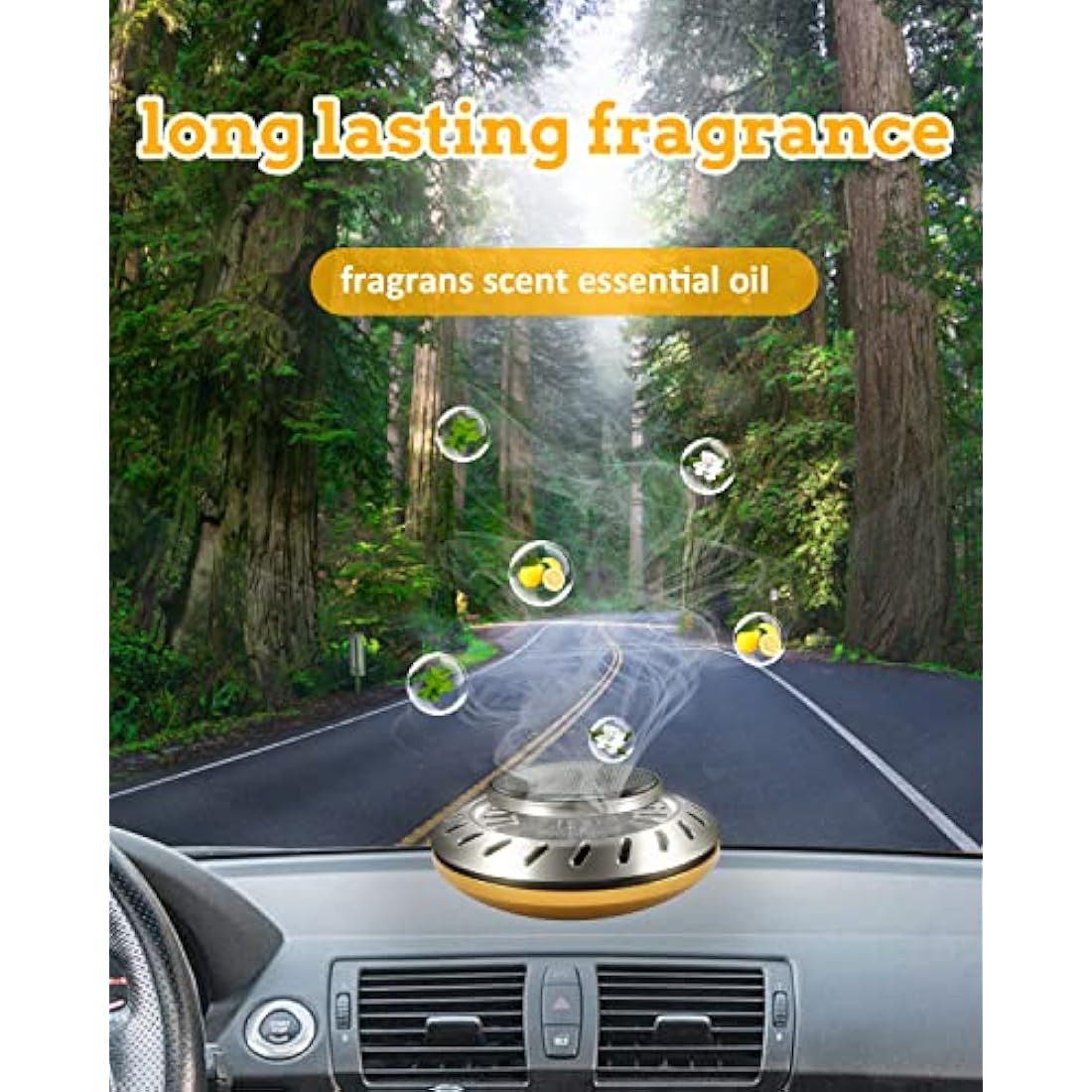 Car Air Fresheners for Women | Car Scent Air Freshener with White Musk Smell | Solar Car Diffuser with Odour Eliminator Technology | Long Fragrance Car Accessories for Women | Ikeda Air Freshener Car