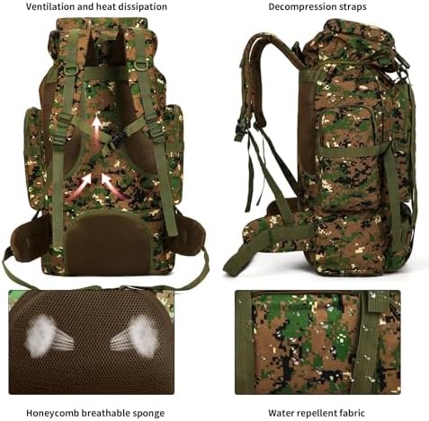 W WINTMING Military Hiking Backpack