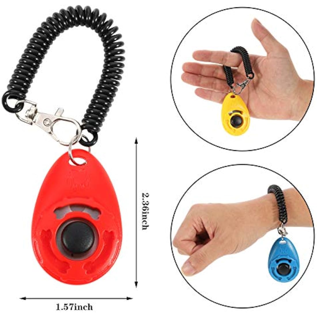 Bestomrogh 8 Pack Dog Training Clicker with Wrist Strap and Big Button Effective Behavioral Training Tool for Dogs Cats Birds Horse and Other Pets(Multi-Color)
