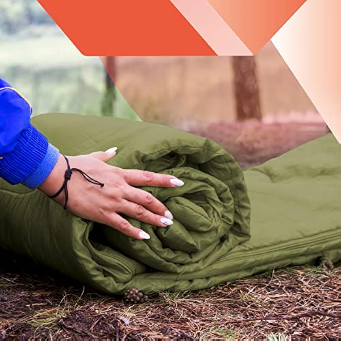 azark Premium Sleeping Bag, 350GSM, Lightweight and Waterproof, 4 Seasons of Camping, Hiking and Outdoors, Sleeping bag for Adults & Kids
