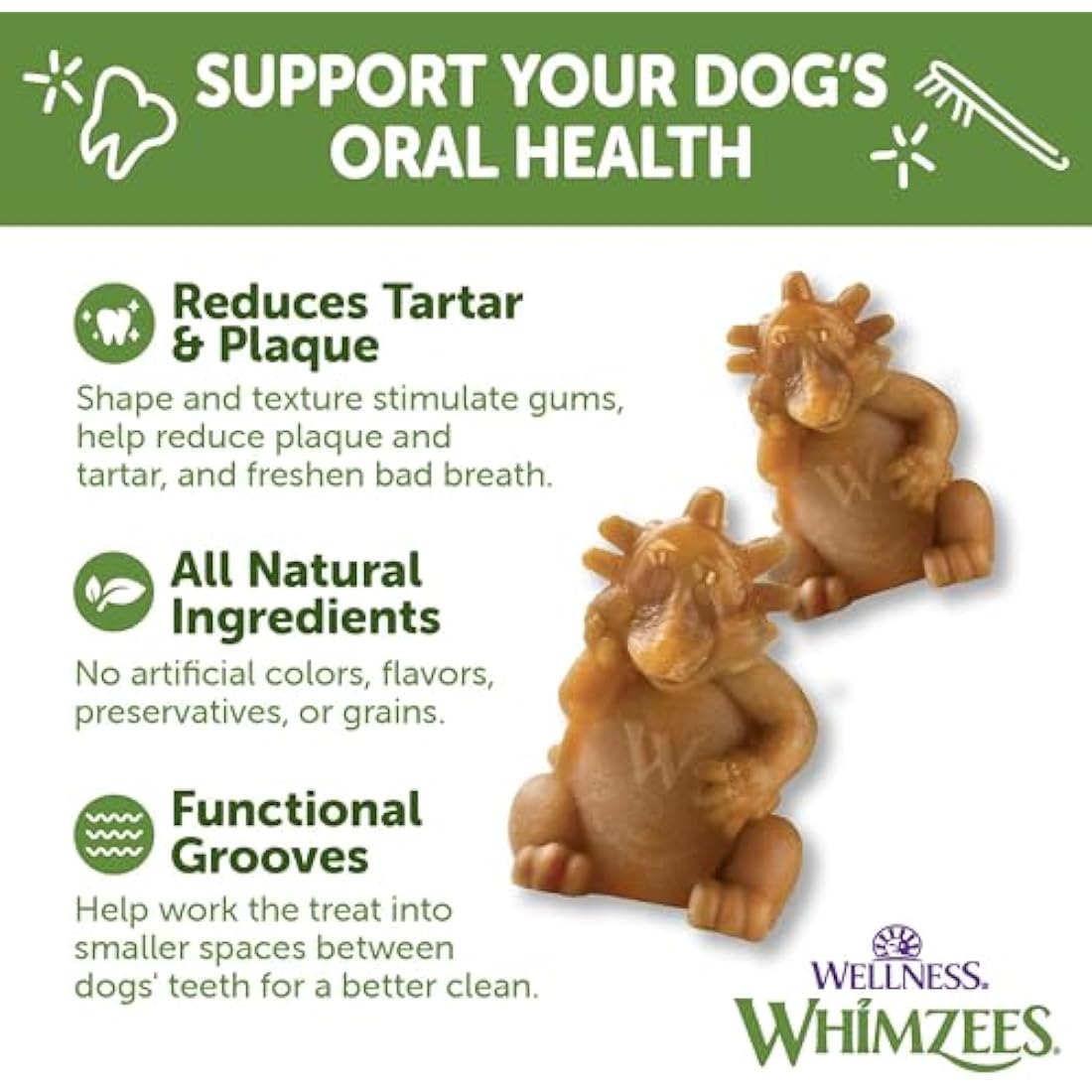 WHIMZEES Natural Dental Dog Treats, Hedgehog Large