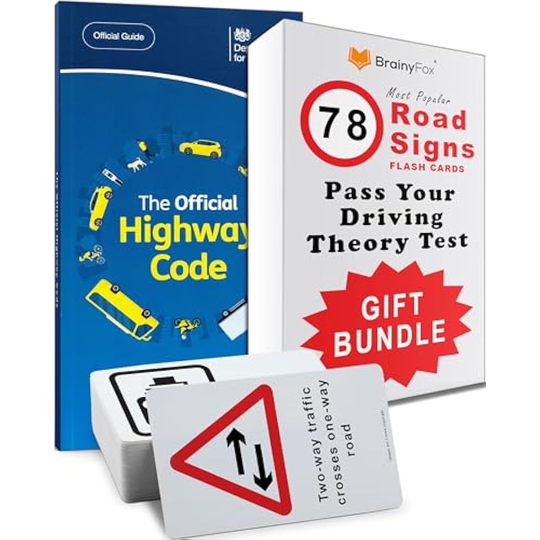UK Driving Theory Test Kit: The Official Highway Code Book 2025 UK + 78 Road Signs Flash Cards. 16th & 17th Birthday Gifts for Girls & Boys