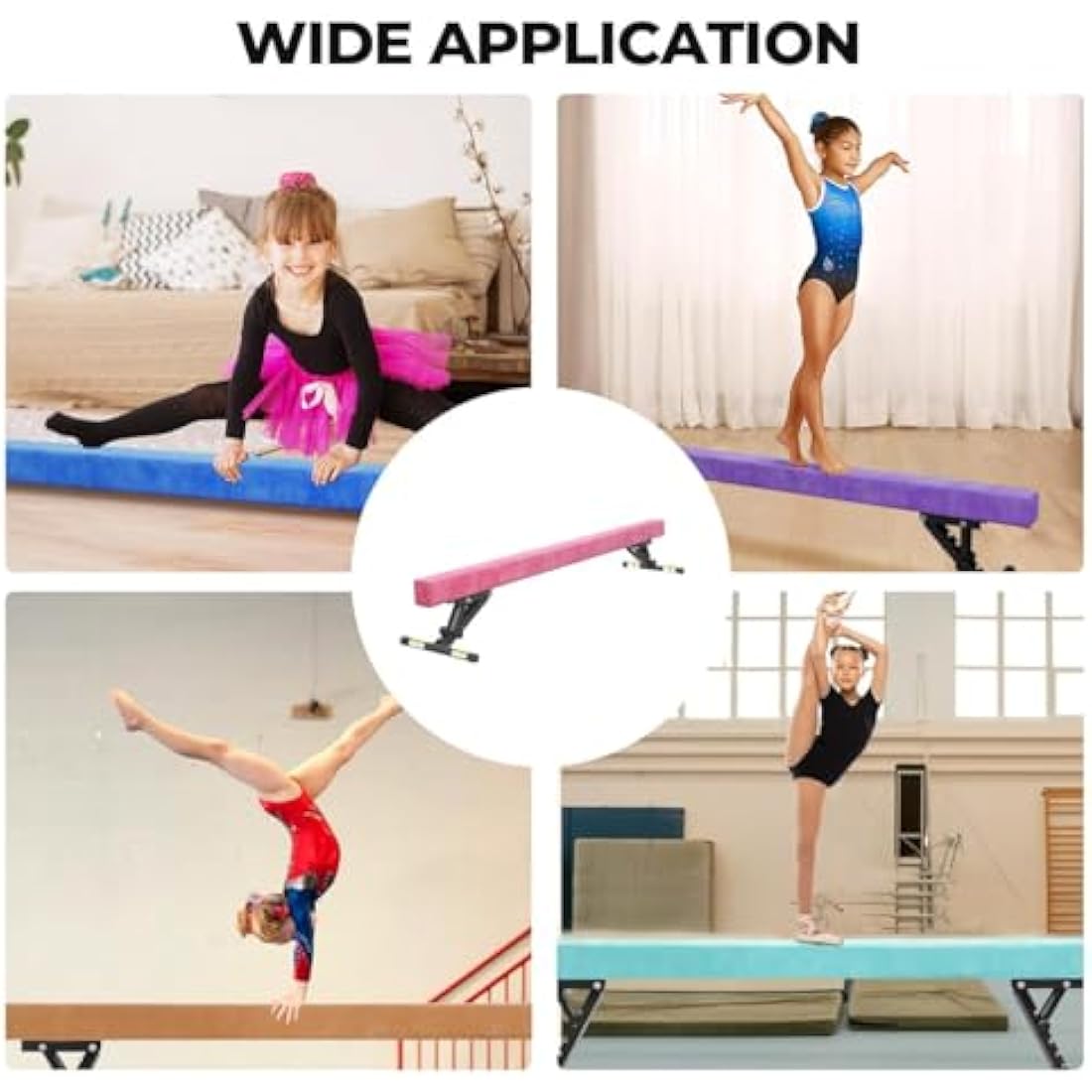 SportBob Gymnastics Beam 8ft High and Low Floor Balance Beam with 5 heights Adjustable, Gymnastics Balance Beam for Kids Children Girls Training, Home Gym Equipment for All Gymnastic