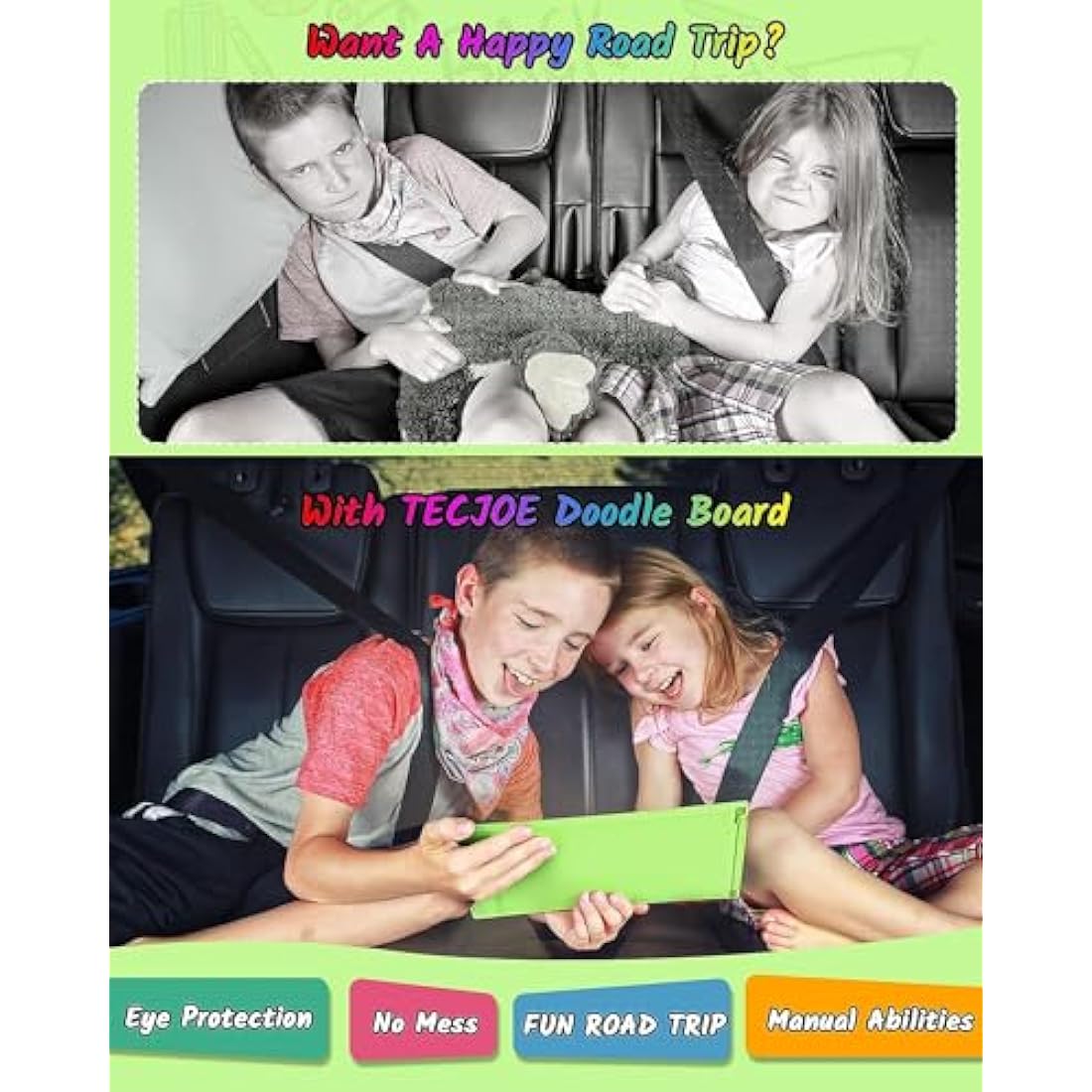 TECJOE 2 Pack LCD Writing Tablet, 8.5 Inch Colorful Doodle Board Drawing Tablet for Kids, Erasable Reusable Writing Drawing Pad, Learning Toys Gifts for 3 4 5 6 Years Old Boys and Girls Toddlers