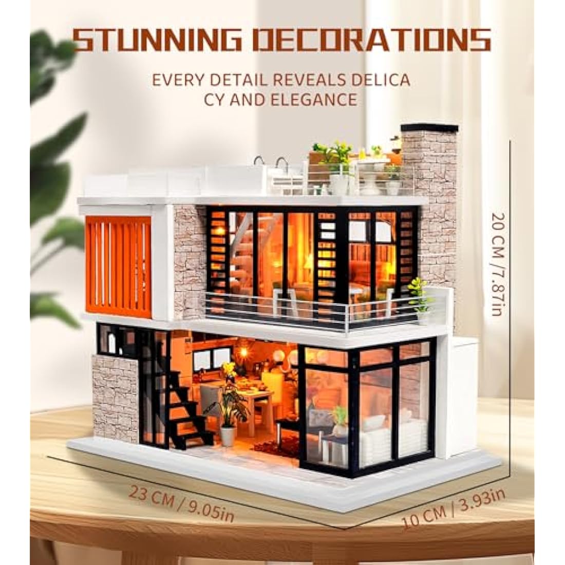 Spilay Diy Miniature House Kit, Mini Wooden Dolls House Kit with Furniture & Music Box, 1:24 Scale Creative Doll House Best Christmas Birthday Gift Age 14+ for Lovers Boys and Girls (Florence)