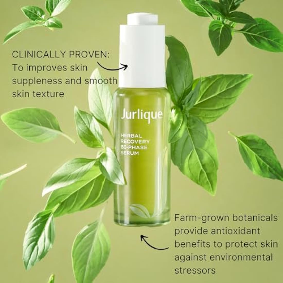 Jurlique - Herbal Recovery Bi-Phase Serum Hyaluronic Acid - Smooth Fine Lines, Even Tone, Intense Hydration, Boost Glow, Strengthen Moisture Barrier - All Skin Types - Natural Ingredients - 30ml