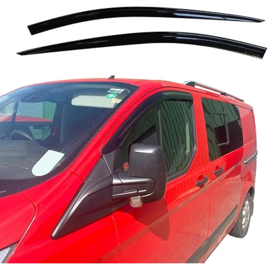 AUTO CLOVER Wind Deflectors Set for Ford Transit Custom 2012+ (2 pieces)